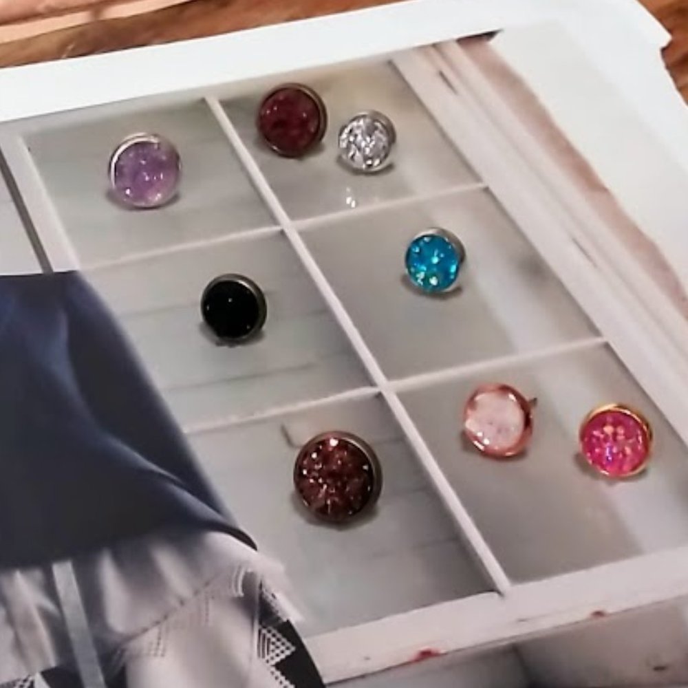 Druzy Gemstone Quartz Push Pin Set